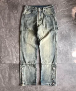 Quần jeans Double Knee cúc bấm B706 BuiVintage, vải denim dày dặn phom đẹp.