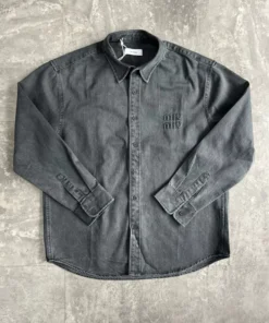 Áo sơmi denim XT MiuMiu cao cấp B5772 Buivintage, sợi cotton dày dặn wash mê hoặc.